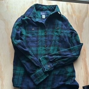 Brand new without tags plaid flannel button up shirt size 7/8